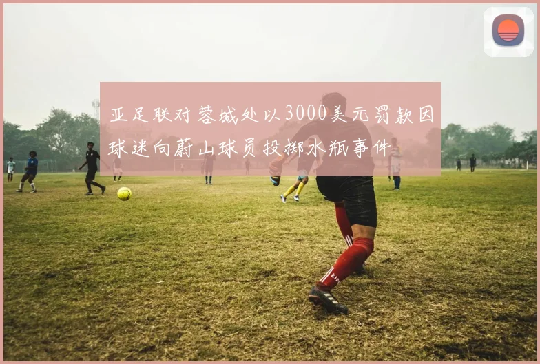 亚足联对蓉城处以3000美元罚款因球迷向蔚山球员投掷水瓶事件